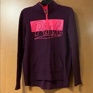 Pink quarter zip pull over